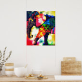 アフモダンリカ象ポップ・アートの芸術コンテンポラリー ポスター (キッチン)