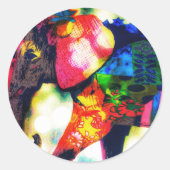 アフモダンリカ象ポップ・アートの芸術コンテンポラリー ラウンドシール (正面)