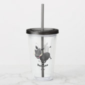 アフリおもしろいカのワルトグ豚の漫画イラストレーション アクリルタンブラー (正面)