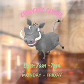 アフリおもしろいカのワルトグ豚の漫画イラストレーション ウィンドウサイン (シート2)