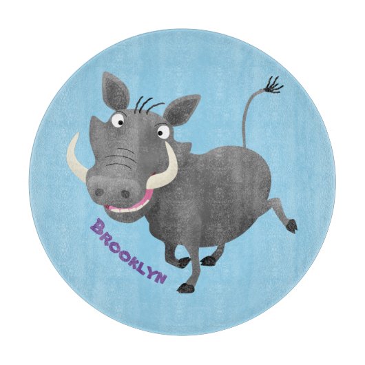 アフリおもしろいカのワルトグ豚の漫画イラストレーション カッティングボード (正面)