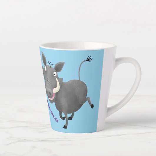 アフリおもしろいカのワルトグ豚の漫画イラストレーション カフェラテマグ (右)