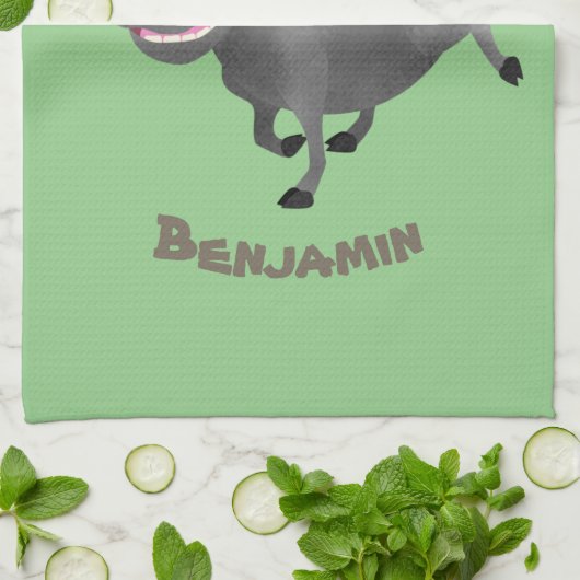 アフリおもしろいカのワルトグ豚の漫画イラストレーション キッチンタオル (折り畳み)