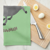 アフリおもしろいカのワルトグ豚の漫画イラストレーション キッチンタオル (四つ折り)