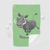 アフリおもしろいカのワルトグ豚の漫画イラストレーション ゴルフタオル (インサイチュ)