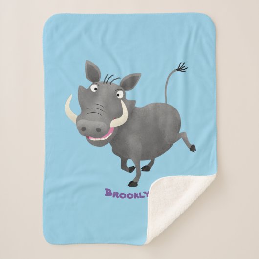 アフリおもしろいカのワルトグ豚の漫画イラストレーション シェルパブランケット (正面)