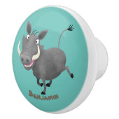 アフリおもしろいカのワルトグ豚の漫画イラストレーション セラミックノブ (右)