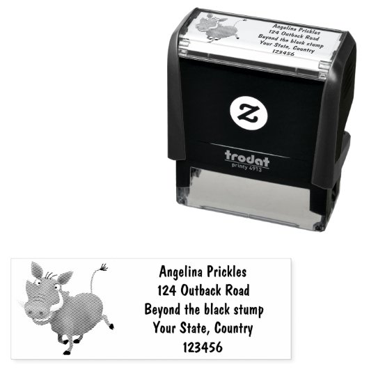 アフリおもしろいカのワルトグ豚の漫画イラストレーション セルフインキングスタンプ (インサイチュ)