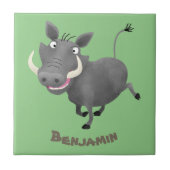 アフリおもしろいカのワルトグ豚の漫画イラストレーション タイル (正面)