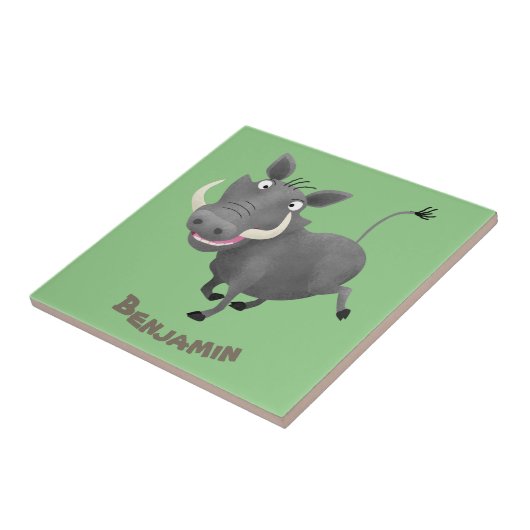 アフリおもしろいカのワルトグ豚の漫画イラストレーション タイル (側面)