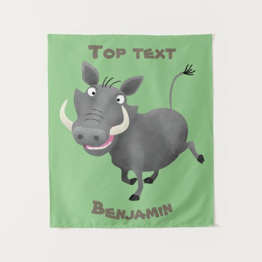 アフリおもしろいカのワルトグ豚の漫画イラストレーション タペストリー (正面)