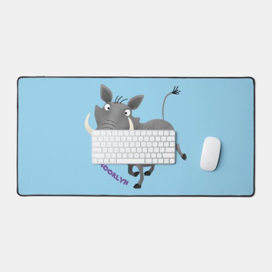 アフリおもしろいカのワルトグ豚の漫画イラストレーション デスクマット (キーボード&マウス)