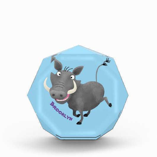 アフリおもしろいカのワルトグ豚の漫画イラストレーション フォトブロック (正面)