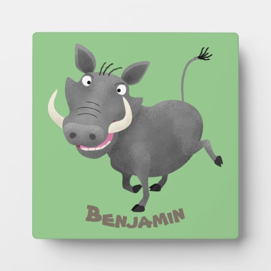 アフリおもしろいカのワルトグ豚の漫画イラストレーション フォトプラーク (正面)