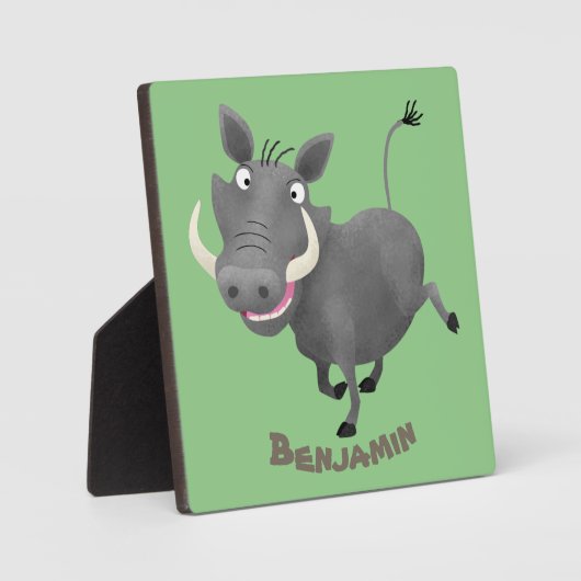 アフリおもしろいカのワルトグ豚の漫画イラストレーション フォトプラーク (正面)