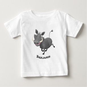 アフリおもしろいカのワルトグ豚の漫画イラストレーション ベビーTシャツ