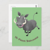 アフリおもしろいカのワルトグ豚の漫画イラストレーション ポストカード (正面/裏面)