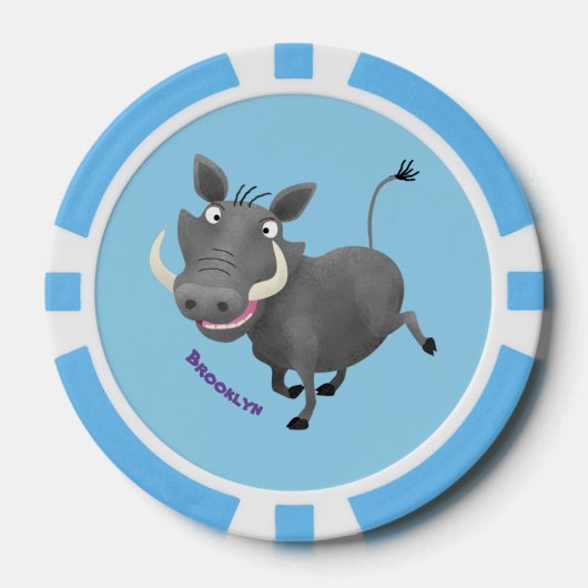 アフリおもしろいカのワルトグ豚の漫画イラストレーション ポーカーチップ (正面)