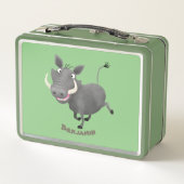 アフリおもしろいカのワルトグ豚の漫画イラストレーション メタルランチボックス (裏面)