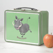 アフリおもしろいカのワルトグ豚の漫画イラストレーション メタルランチボックス (インサイチュ)