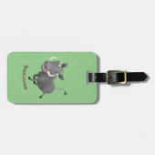 アフリおもしろいカのワルトグ豚の漫画イラストレーション ラゲッジタグ (正面横)