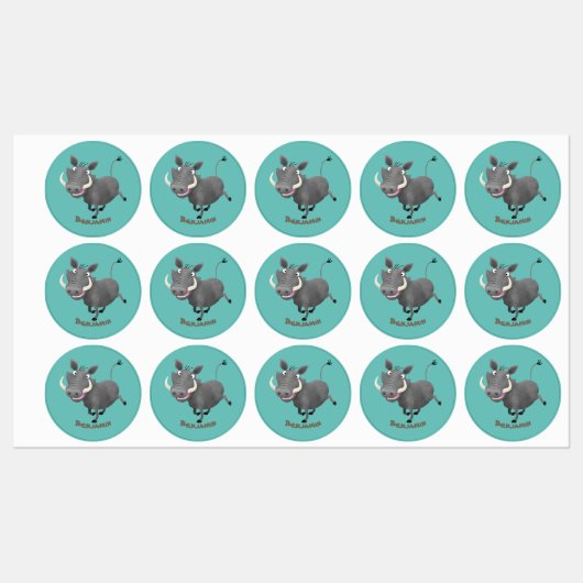 アフリおもしろいカのワルトグ豚の漫画イラストレーション ラベル (シート)