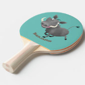 アフリおもしろいカのワルトグ豚の漫画イラストレーション 卓球ラケット (正面アングル)