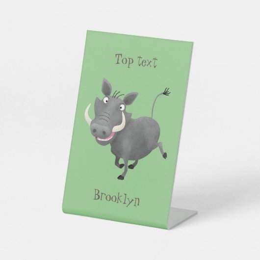 アフリおもしろいカのワルトグ豚の漫画イラストレーション 台座サイン (正面)