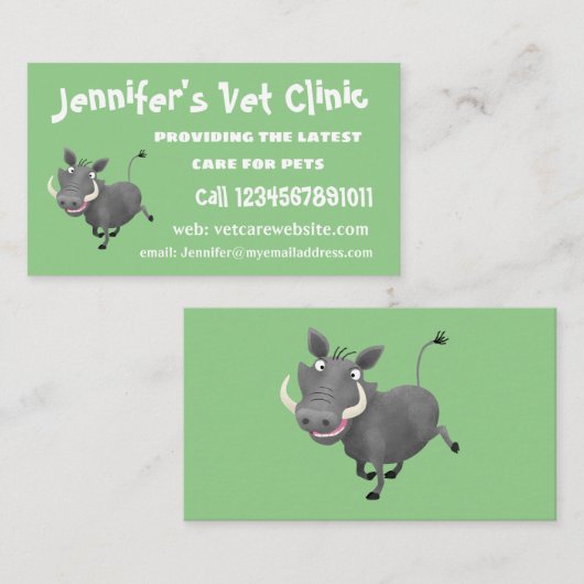 アフリおもしろいカのワルトグ豚の漫画イラストレーション 名刺 (正面/裏面)