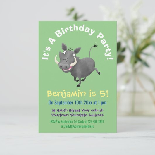 アフリおもしろいカのワルトグ豚の漫画イラストレーション 招待状 (スタンド正面)