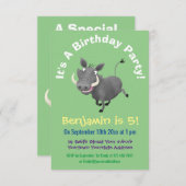 アフリおもしろいカのワルトグ豚の漫画イラストレーション 招待状 (正面/裏面)