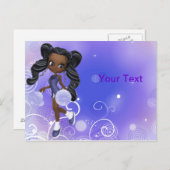 アフリかわいらしカ系アメリカ人チアリーダーはがき ポストカード (正面/裏面)
