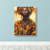 アフリはっきりしたカ人の抽象芸術ロカラフルーバー キャンバスプリント (インサイチュ (ウッドフロア))