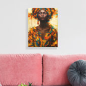 アフリはっきりしたカ人の抽象芸術ロカラフルーバー キャンバスプリント (インサイチュ (リビング))