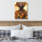 アフリはっきりしたカ人の抽象芸術ロカラフルーバー キャンバスプリント (インサイチュ (寝室))