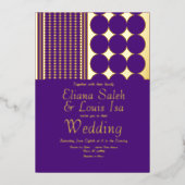 アフリはっきりしたカ・ア縁どンカラ結婚ス・プレス 箔招待状 (正面)