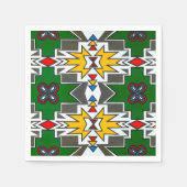 アフリインスパイアア部族パタ結婚ン表 スタンダードカクテルナプキン (正面)