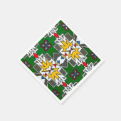 アフリインスパイアア部族パタ結婚ン表 スタンダードカクテルナプキン (角)