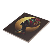 アフリエレガントカ女性ポートレートイラストレーション タイル (側面)