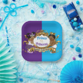 アフリエレガントカ紫と青の男女の表示 ペーパープレート (パーティー)