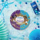 アフリエレガントカ紫と青の男女の表示 ペーパープレート (パーティー)