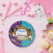 アフリエレガントカ紫と青の男女の表示 ペーパープレート (パーティー)