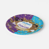 アフリエレガントカ紫と青の男女の表示 ペーパープレート (アングル)