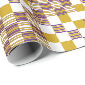 アフリエレガントカ金ゴールドとパープルケンテ ラッピングペーパー (ロールコーナー)