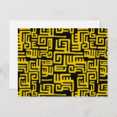 アフリエレガントミニマルカの部族のパターン黄色の線 ポストカード (正面/裏面)