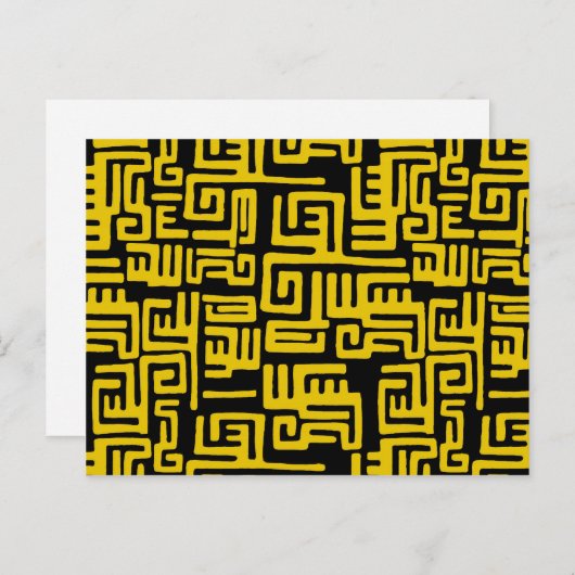 アフリエレガントミニマルカの部族のパターン黄色の線 ポストカード (正面/裏面)