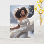 アフリエレガントンアメリカンディバスノーウィホリデイ カード (黄色い花)