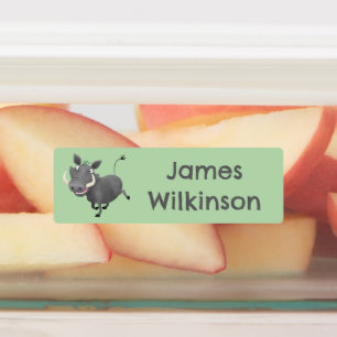 アフリカおもしろいのワルトグ豚の漫画パーソナライズされた ラベル