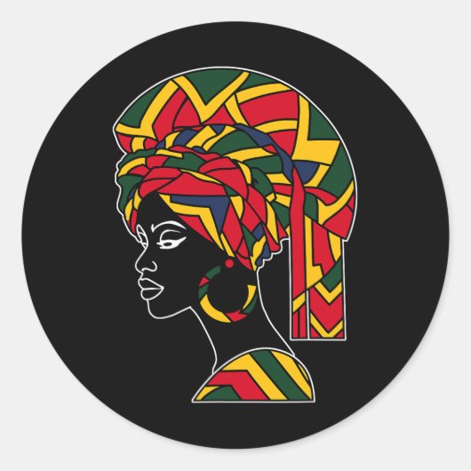 アフリカおもしろいアメリカのケンテ布ヘッドラップギフト ラウンドシール (正面)