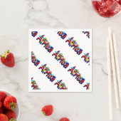 アフリカおもしろいカラフルサファリのロゴ スタンダードカクテルナプキン (インサイチュ)